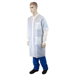 Med Vet International Dynarex Disposable Lab Coat w/Pockets XX-Large White 30/Case