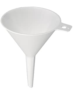 BURKLE INC&nbsp;Disposable liquid funnel PS, Ø 3.94 in. (100 mm), white
