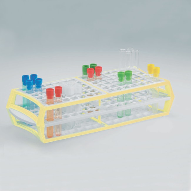 USA Scientific Inc 84place polymer tube rack, yellow, Quantity Each