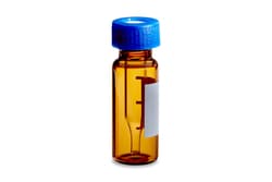 Waters Corp LCGC Certified Amber Glass 12 x 32 mm Screw Neck Vial, Qsert, with Cap and Preslit PTFE/Silicone Septum, 300 µL Volume, 100/pk