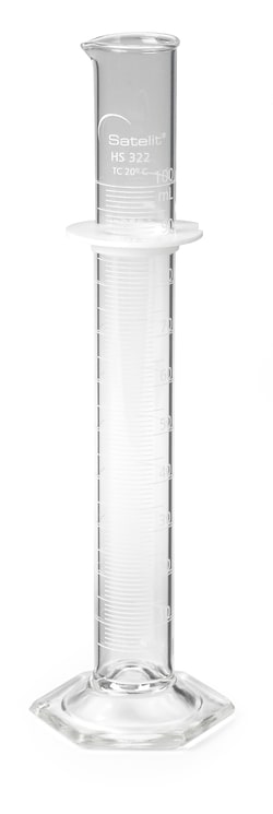 Hach Company&nbsp;Cylinder, Graduated, 100 mL +- 0. 6 mL, 1.0 mL divisions (white markings)