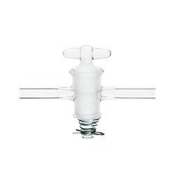 Chemglass Life Sciences Stopcock, Straight Bore, Glass Plug, High Vacuum, 4mm Bore, 17/40 Plug Size, 10mm OD Sidearms | Buy Online | Chemglass Life Sciences | Fisher Scientific