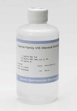 Perkin Elmer US LLC ICP-OES VIS Wavecal Solution, Matrix: 2% HNO3, 250 mL