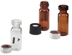 Perkin Elmer US LLC 10 mm Pre-Assembled Black Polypropylene Screw Cap with Pre-Slit PTFE/Silicone Septa, 100/pk