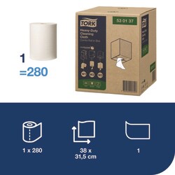 Tork Heavy-Duty Cleaning Cloth W1/2/3 White:Facility Safety and Maintenance,