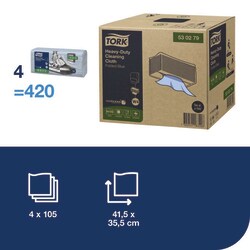 Tork Tork Extra Starke Reinigungstücher W4, stark und saugfähig, 4 x Tücher Blau | Buy Online | Tork | Fisher Scientific