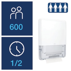 Tork PeakServe Mini Continuous Paper Hand Towel Dispenser H5 White | Buy Online | Tork | Fisher Scientific
