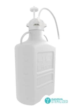 Foxx Life Sciences EZBio Single Use Carboy (Bottle) Assembly, 40L (10 GAL) Gamma Sterilized Polypropylene (PP) Carboy for Aseptic Transfer and Sterile Storage with VersaCap 120mm, Vent and 1/4 in ID TPE Dip Tube, 1/EA
