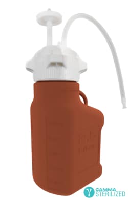 Foxx Life Sciences EZBio Single Use Carboy (Bottle) Assembly, 2.5L (0.5GAL) Gamma Sterilized Light Blocking Amber HDPE Carboy for Aseptic Transfer and Sterile Storage with VersaCap 83B (83mm), Vent and Dip Tube, 1/EA