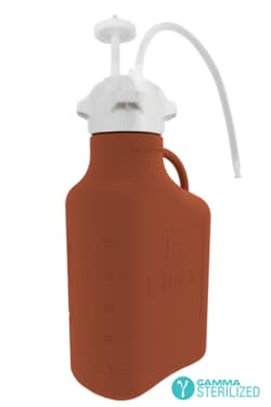 Foxx Life Sciences EZBio Single Use Carboy (Bottle) Assembly, 5L (1GAL) Gamma Sterilized Light Blocking Amber HDPE Carboy for Aseptic Transfer and Sterile Storage with VersaCap 83B (83mm), Vent and Dip Tube, 1/EA