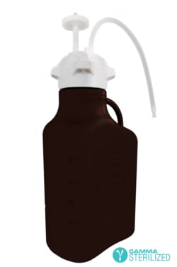 Foxx Life Sciences EZBio Single Use Carboy Assembly, 5L(1GAL) Gamma Sterilized Light Blocking Dark Amber Polypropylene(PP) Carboy for Aseptic Transfer and Sterile Storage with VersaCap 83B , Vent and Dip Tube, 1/EA