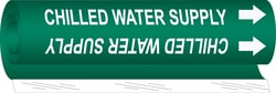 Brady&trade;&nbsp;Chilled Water Supply High Performance Pipe Marker, 0.375 to 0.5 in., White on Green
