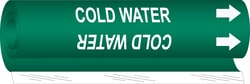 Brady&trade;&nbsp;Cold Water High Performance Pipe Marker, 0.375 to 0.5 in., White on Green