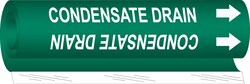 Brady Condensate Drain High Performance Pipe Marker, White on Green 4 in. | Buy Online | Brady&trade; | Fisher Scientific
