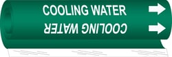Brady&trade;&nbsp;Cooling Water High Performance Pipe Marker, 0.375 to 0.5 in., White on Green
