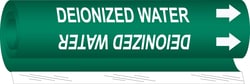 Brady&trade;&nbsp;Deionized Water High Performance Pipe Marker, 0.375 to 0.5 in., White on Green