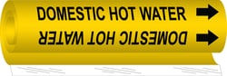 Brady&trade;&nbsp;Domestic Hot Water High Performance Pipe Marker, 0.375 to 0.5 in., Black on Yellow