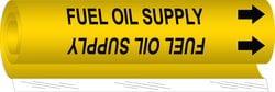 Brady&trade;&nbsp;Fuel Oil Supply High Performance Pipe Marker, 0.375 to 0.5 in., Black on Yellow