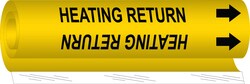 Brady&trade;&nbsp;Heating Return High Performance Pipe Marker, 0.375 to 0.5 in., Black on Yellow