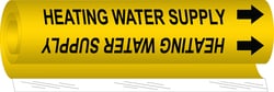 Brady&trade;&nbsp;Heating Water Supply High Performance Pipe Marker, 0.375 to 0.5 in., Black and Yellow