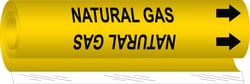 Brady&trade;&nbsp;Natural Gas High Performance Pipe Marker, 0.375 to 0.5 in., Black on Yellow