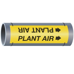 Brady&trade;&nbsp;Plant Air High Performance Pipe Marker, Black on Yellow