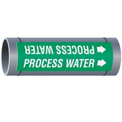 Brady&trade;&nbsp;Process Water High Performance Pipe Marker, White on Green