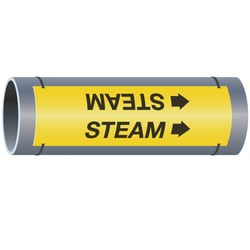 Brady&trade;&nbsp;Steam High Performance Pipe Marker, 8 to 10 in., Black on Yellow