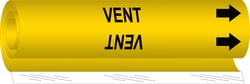 Brady&trade;&nbsp;Vent High Performance Pipe Marker, 0.375 to 0.5 in., Black on Yellow
