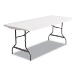 Enterprise Technology Solutions&nbsp;Resin Rectangular Folding Table, Square Edge, 72w X 30d X 29h, Platinum
