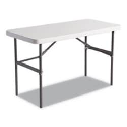 Enterprise Technology Solutions&nbsp;Banquet Folding Table, Rectangular, Radius Edge, 48w x 24d x 29h, Platinum/Charcoal