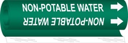 Brady&trade;&nbsp;Non-Potable Water High Performance Pipe Marker, 0.375 to 0.5 in., White on Green