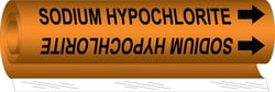 Brady&trade;&nbsp;Sodium Hypochlorite High Performance Pipe Marker, 0.375 to 0.5 in., Black on Orange