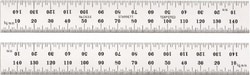 MSC&nbsp;Starrett 52630 150mm Long, 0.5, 1mm Graduation, Rigid Spring Steel Rule Metric Graduation Style, 19mm Wide, Silver, Satin Chrome Finish