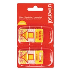 Enterprise Technology Solutions Arrow Page Flags, "Sign Here", Yellow/Red,