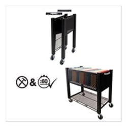Enterprise Technology Solutions&nbsp;VERTIFLEX InstaCart File Cart, Metal, 1 Shelf, 1 Bin, 14.25