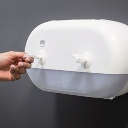 Tork SmartOne Mini Twin Toilet Roll Dispenser T9 White | Buy Online | Tork | Fisher Scientific