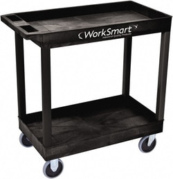 MSC&nbsp;2 Shelf Cart 500Lbs Capacity Black Plastic Cart
