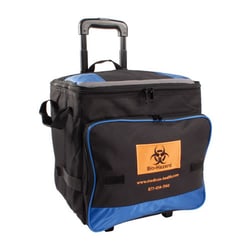 Medicus Health Rolling Specimen Transport Cooler with Biohazard Symbol