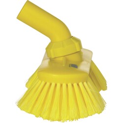 Vikan Waterfed Washing Brush with Angle Adjustment Color: Yellow:Facility
