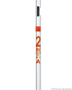 Foxx Life Sciences Borosil® Reusable Class A Volumetric Transfer Pipettes (Pipets), Individual Certificate, 2mL, 10/CS