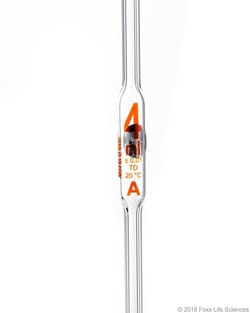 Foxx Life Sciences Borosil® Reusable Class A Volumetric Transfer Pipettes (Pipets), Individual Certificate, 3mL, 10/CS