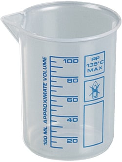 Buerkle&trade;&nbsp;Plastic Griffin Beakers with Blue Graduations