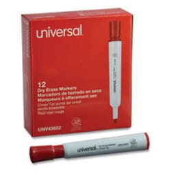 Enterprise Technology Solutions Dry Erase Marker, Broad Chisel Tip, Red,