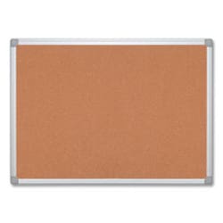Enterprise Technology Solutions&nbsp;Earth Cork Board, 48 x 36, Tan Surface, Silver Aluminum Frame