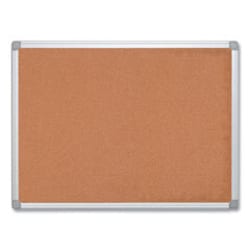 Enterprise Technology Solutions&nbsp;Earth Cork Board, 24 x 18, Tan Surface, Silver Aluminum Frame