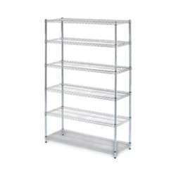 Enterprise Technology Solutions&nbsp;Nsf Certified 6-Shelf Wire Shelving Kit, 48w X 18d X 72h, Silver