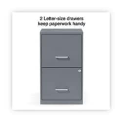 Enterprise Technology Solutions&nbsp;Soho Vertical File Cabinet, 2 Drawers: File/file, Letter, Charcoal, 14