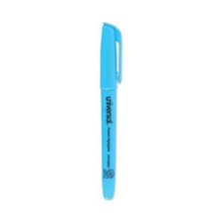 Enterprise Technology Solutions&nbsp;Pocket Highlighters, Fluorescent Blue Ink, Chisel Tip, Blue Barrel, Dozen