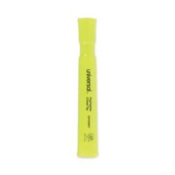 Enterprise Technology Solutions&nbsp;Desk Highlighters, Fluorescent Yellow Ink, Chisel Tip, Yellow Barrel, Dozen